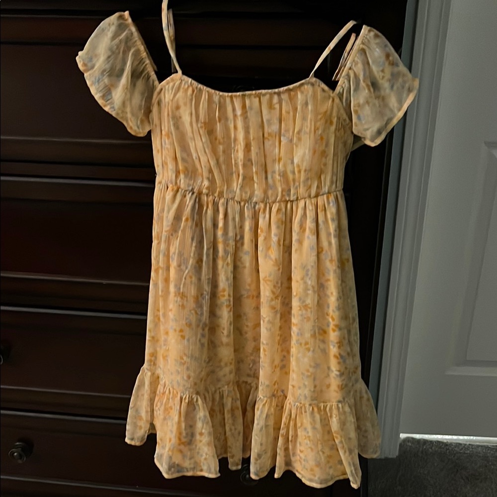 Charming Yellow Floral Kids Dress